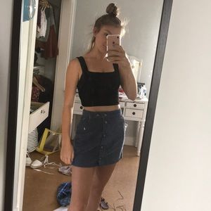 Black Thick Strap Crop Top